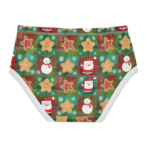 Joisal Bright Girls Underwear Toddler 2t Cotton Little Girl Panties Red Green Christmas Patchwork Undies Kids Briefs2