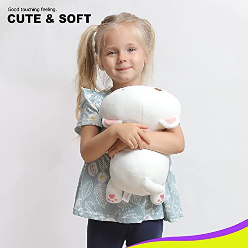 Onsoyours Cute Plush Cat Stuffed Animal Kitten Pet Soft Anime Lying Kitty Plush Toy Hugging Pillow For Kids (White, 13") #TOP2