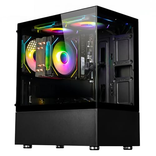 Image of LXZ Gaming Desktop PC,Ryzen 5 5600GT 6-Core Processor, 16GB DDR4 RAM, 1TB M.2 NVMe SSD, Radeon Vega 7 Graphics, Prebuilt Tower Computer for Office & Casual Gaming