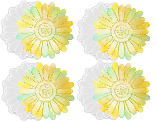 Image of SNOOGG Pack of 1 Sunflower-Shaped Silicone Mold for Epoxy Resin Art, DIY Casting, Making Coasters, Home Decoration, Cup Mats, and Customized Craft Projects