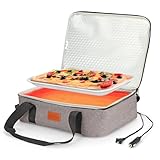 Food Warmer Electric Casserole Carrier - Large Heated Lunch Bag for Car Truck, 12V/24V/110V, Thermos for hot food for Potluck Cookouts Parties Picnic,Lasagna Lugger,Fits 9'x13' Baking Pan