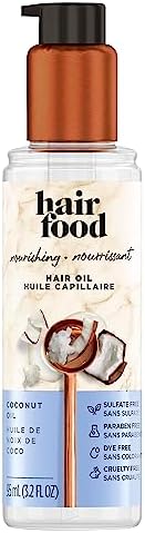 Hair Food Sulfate Free Hair Oil Dye Free Smoothing and Nourishing Treatment, Coconut, Hair Food, 3.2 FL OZ