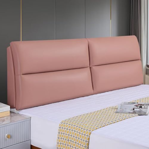 Cojín tapizado para cabecero de cama tamaño King con almohada de lectura para niños y adultos, funda protectora de respaldo de tela de cuero rosa, 200 x 60 x 10 cm