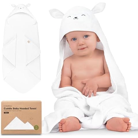 KeaBabies Baby Hooded Towel - Lamb Cover