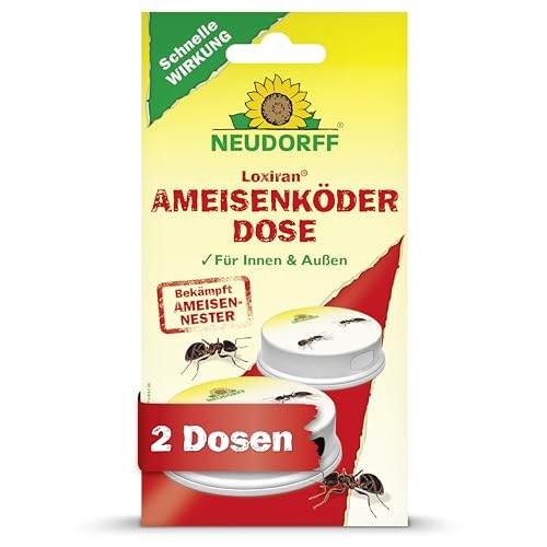 Preisvergleich Produktbild Neudorff Loxiran Ameisenköderdose Gebrauchsfertige Ameisenköder zur Bekämpfung von Ameisen und Ameisennestern im Haus und Außenbereich, 2 Stück, Weiß