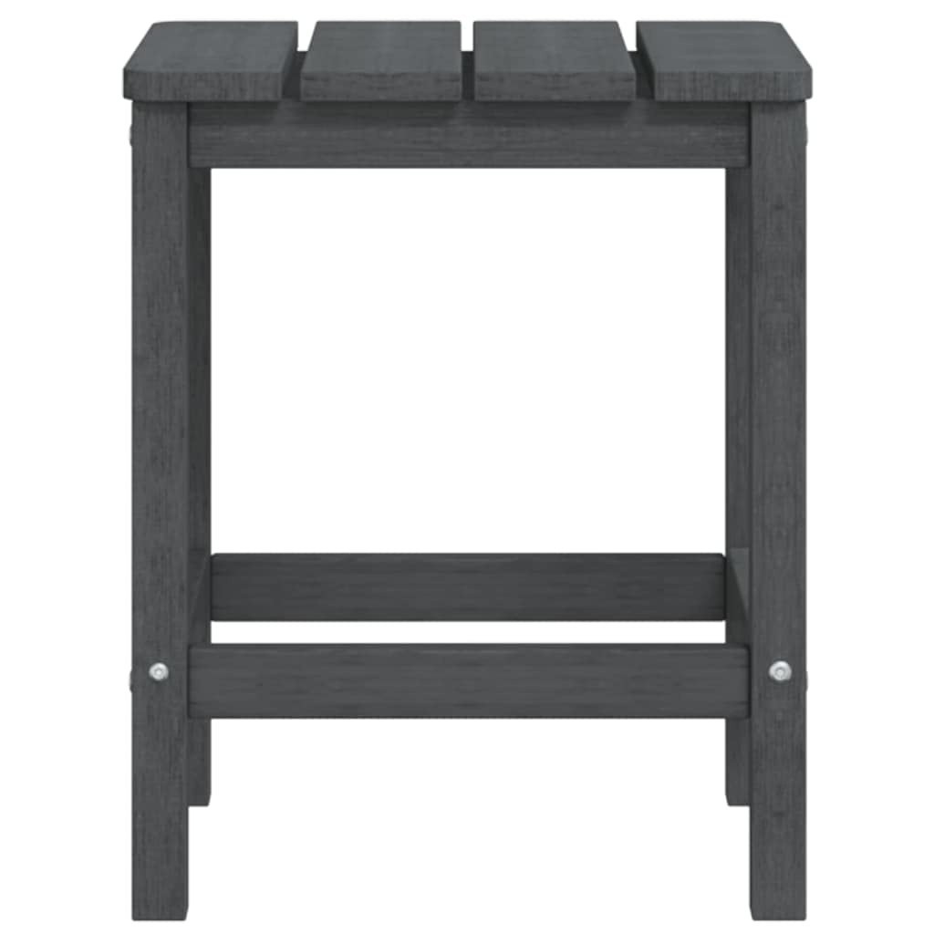 Adirondack krzesła ogrodowe z taboretem i stołem z odpornego na warunki atmosferyczne HDPE antracytowego, wysokie oparcie i podłokietniki, można układać w stos, składane, na taras, balkon, do