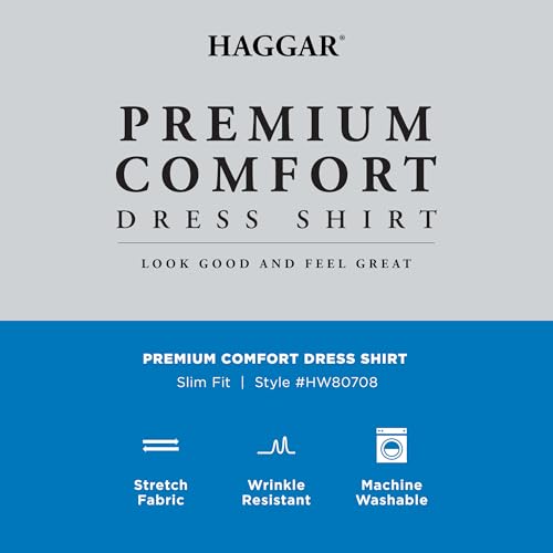Haggar Mens Premium Comfort Slim Fit Wrinkle Resistant Dress Shirt - image 5