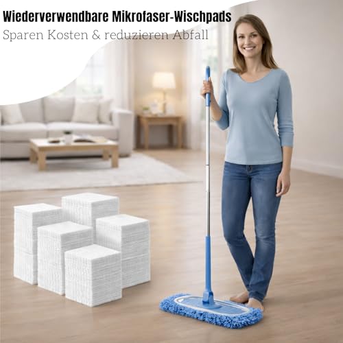 10 Stück Chenille Bodentücher für Swiffer Bodenwischer - 11,5x26cm Waschbare Mikrofaser Ersatzbezüge Nass & Trocken Reinigung, Ideal für Tierhaare, Laminat & Parkett, inkl. mit Wäschebeutel