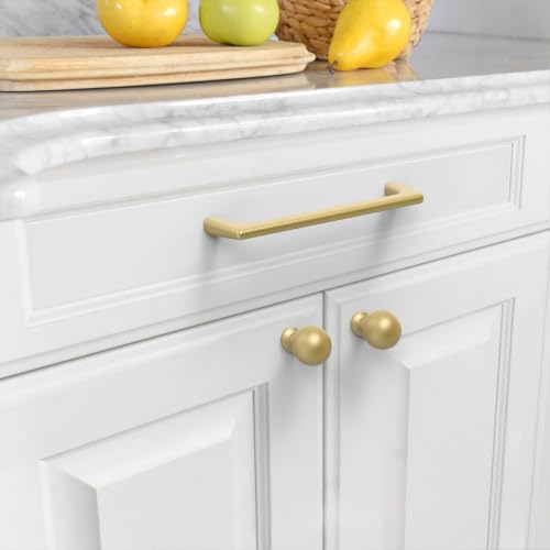 Image of Asidrama 6 Pack 5 Inch(128mm) Gold Cabinet Pulls Cabinet Handles Cupboard Handles Kitchen Cabinet Hardware for Cupboard Drawer Pulls