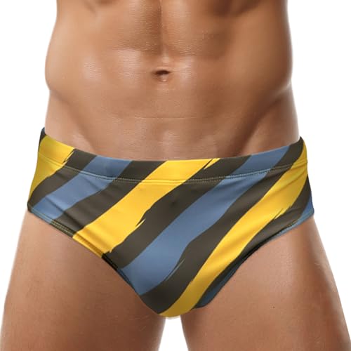 Men's Swim Briefs Sexy Low Rise Bikini Swimsuit Print Quick Dry Swimwear Briefs