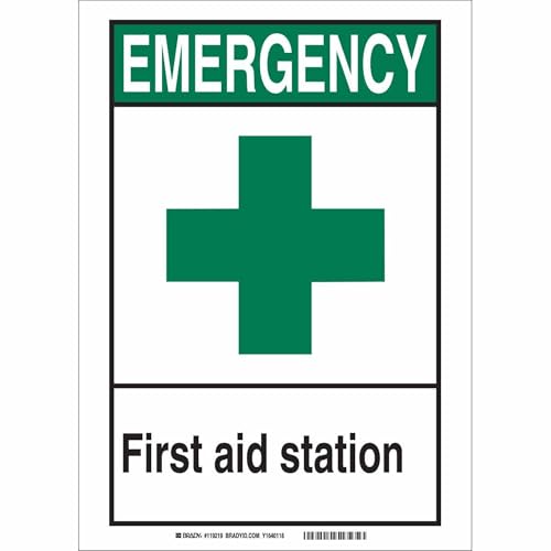 Panneau d'urgence Brady vinyle 25,4x35,6 cm signalisation sécurité