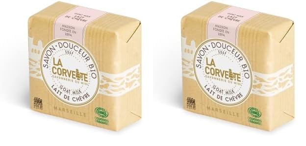 La Corvette, Milde Bio-Seife aus Ziegenmilch (Packung mit 2)