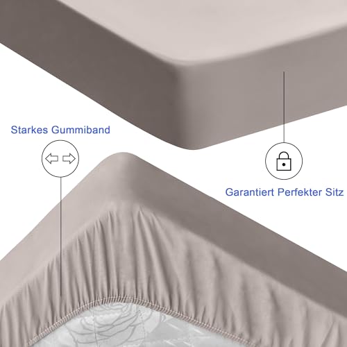 Protège-matelas imperméable 180x200 cm beige de style drap-housse