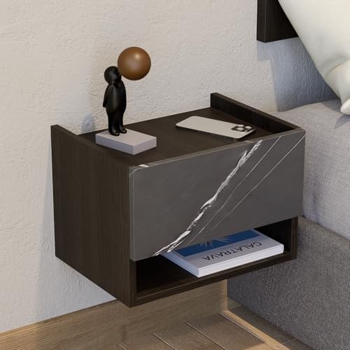 Catálogo de Buro Chocolate , listamos los 10 mejores. 50 SOBRIO STUDIO Buro Flotante, Repisa, Mesa de Noche Minimalista Lima con Vizcaya (Chocolate/Vizcaya)