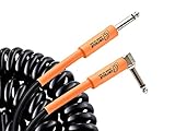 Ortega Guitars Retro Series-30' Vintage Style Coiled Guitar Instrument Cable 1/4