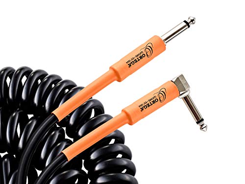 Ortega Guitars Retro Series-30' Vintage Style Coiled Guitar Instrument Cable 1/4