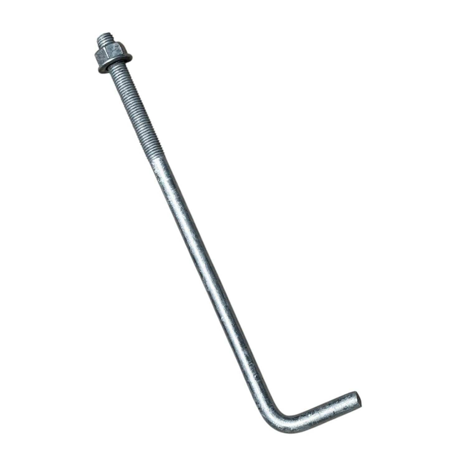 Sandbaggy 3/4" x 16" Threaded Concrete Anchor L-Bolts (Nuts & Washers Included) - Hot Dipped Galvanized - Sill Plate, Base Plate, Masonry, Wood, Cement Anchors, J Bolt (5, 3/4" x 16")