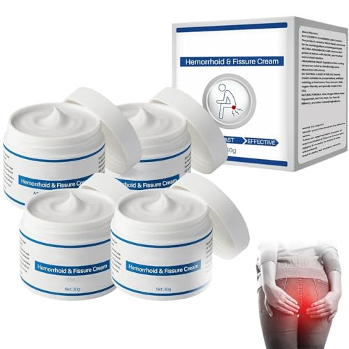 Crema Para Hemorroides Y Fisuras, Alivio Instantáneo, Calmante Y Cómoda, Soporte Para Molestias Externas Para Hombres Y Mujeres 30g,4 pcs