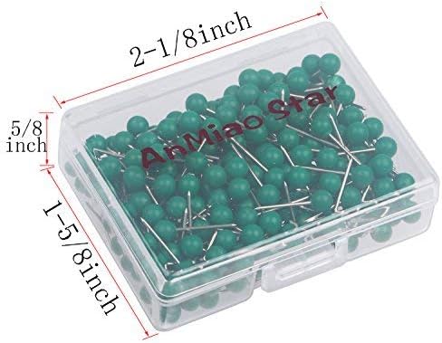 AnMiao Star 200Pcs 1/8 Inch Map Tacks (Green)