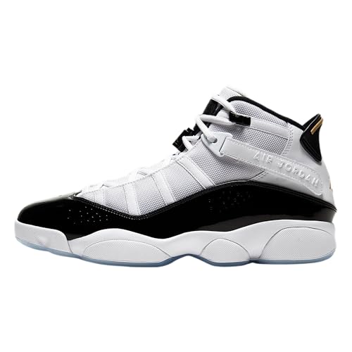 Air Jordan Men's 6 Rings Sneaker White/Black/Metallic Gold, Size 8.5