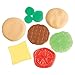 Hapros Stretchy Burger Sensory Toy Play Food 7pc Set, Stackable Stretchy Hamburger Toy with Toppings and Bun