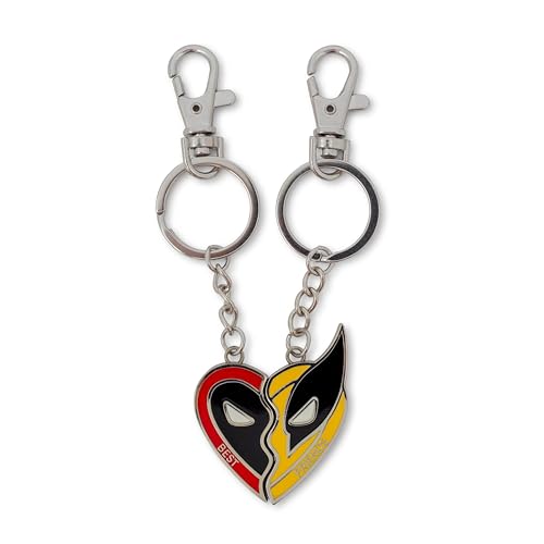 Marvel Studios Deadpool & Wolverine Best Friends 2-Piece Enamel Keychain Set | Heavy-Duty Car Keyring Holder