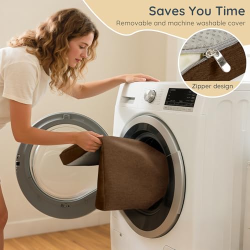 Vicatiful Chair Cushions for Dining Chairs Set of 4, Non-Slip Kitchen Chair Pads with Ties, 2" Thick High Resilience Foam, Removable Machine Washable Cover, 17"x16", Brown by Vicatiful - Image 6