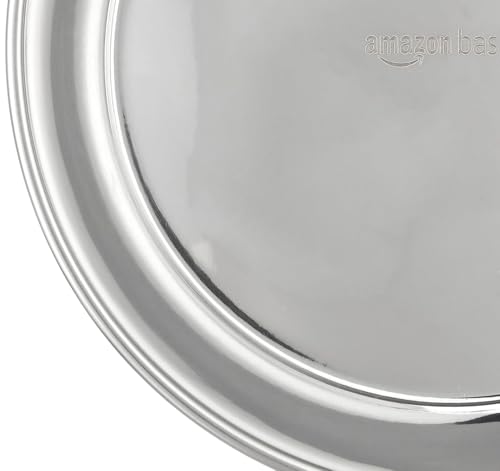 Image of Amazon Basics Heavy Dog Bowl | Large Size | Stainless Steel | Feeding Bowls for Dog, Cats and Pet | Pack of 2 x 1600 ml