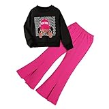 Asbabiy Conjunto de 2 piezas para niñas de 7 a 13 años, Negro -, 8-9Y(51-54 IN)