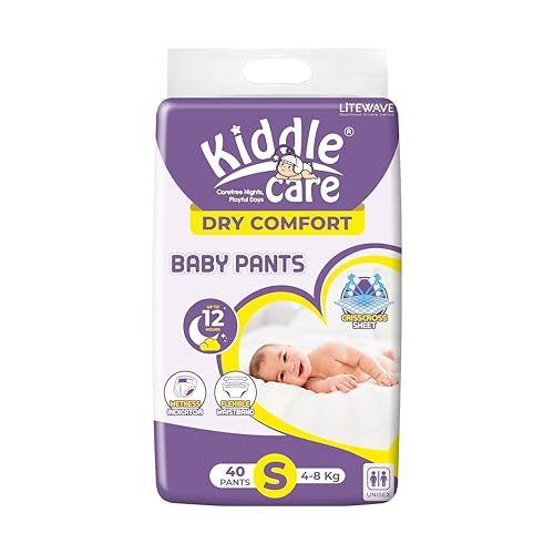 Image of Dry Comfort Baby Diaper Pants | Small (S) | Pack of 1 | 40 Pieces | 4-8 Kg | Up to 12 Hours Protection, Prevents Leakage, Wetness Indicator Easy Movement