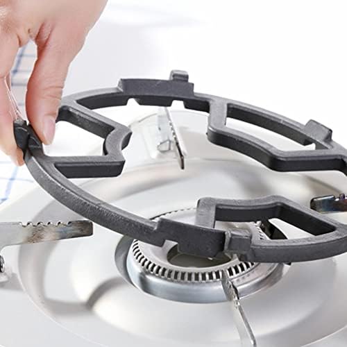 SOLUSTRE Cast Iron Wok Ring Non Slip Stove Trivets Cooktop Range Pan Holder Stand Gas Stove Rack Burner Bracket for Gas Hob Stove Accessories Black