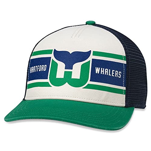 AMERICAN NEEDLE Officially Licensed NHL Hockey Hartford Whalers Adjustable Snapback Baseball Hat Sinclair Collection Deep Royal/Ivory/Kelly (21001A-HAW-DRIK)