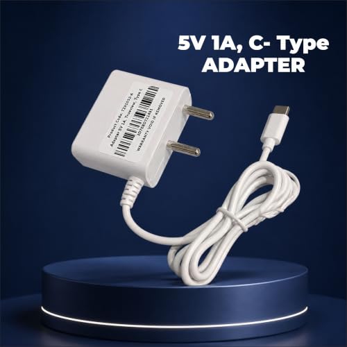 Image of Trueview 5V 1A Power Adapter for CCTV Camera | BIS Certified | 2.1mm DC Pin | 1 Meter Cable | AC to DC Adapter | White