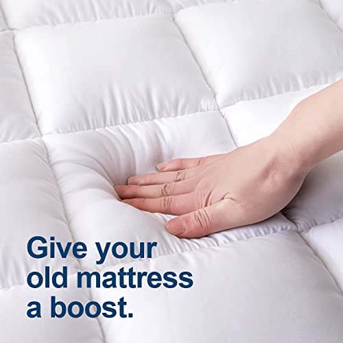 Image of Fitmat Premium Imported Super Microfiber Mattress Topper and Mattress Padding | 600 GSM| Hypoallergenic and Antimicrobial | Super Soft | Better Sleep | (72 * 72, White)
