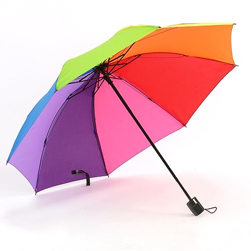 Image of Tinsow 8 Rib Rainbow Umbrella Portable LGBT Pride Umbrella Collapsible, Compact and Durable, Lightweight and Cute Travel Rainbow Umbrella For June Pride Month