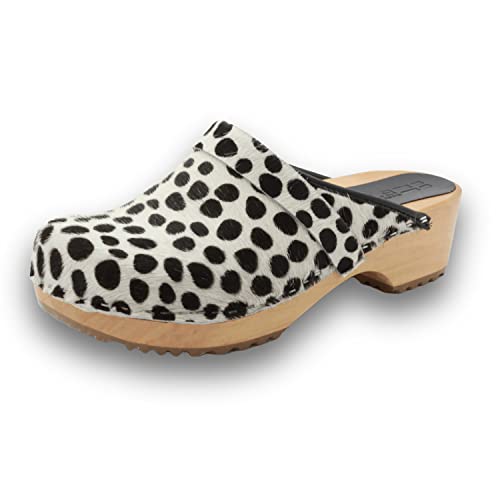 Image of Bjork Maja Wood Open Back Leather Clogs