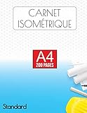  Carnet isométrique: Carnet Isométrique: 200 pages A4  Cahier en pages triangles isométriques pour dessin 3D  Idéal pour dessin architecture ... gris clair Couverture souple sans spirales
