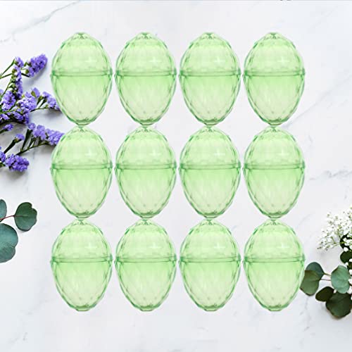 PRETYZOOM 12 stuks paasei gevormde snoepdozen transparante snoep snack chocolade dozen party zoete lekkernij verpakking Pasen party snoep geschenkartikelen (groen) - Image 3