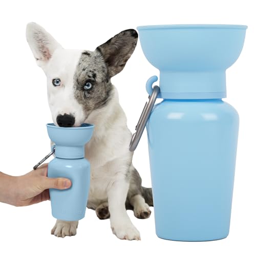 Image of Springer Flip Dog Water Bottle | Portable Drinking Feeder with Foldable Food-Grade Silicone Bowl | One-Hand Squeeze & Leak-Proof | BPA-Free 20oz | Walking, Hiking & Camping | Puppy Essentials