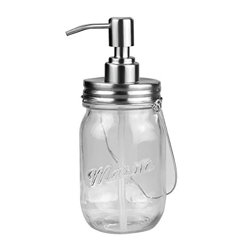 NKTM 3 Pack Mason Jar Soap Dispenser Lids Rust Proof Stainless Steel Lotion Dispenser Pump Replacement Insert for All Regular Mouth Canning Jars