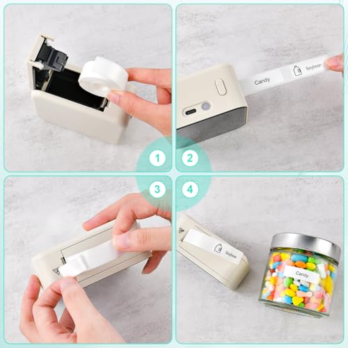 OFFCUP Etikettenband, 15 mm x 6 m, Etikettenband, selbstklebend, Klebeband für Drucker P11/P12/P15, thermisch, selbstklebend, für Schule, Haus, Büro