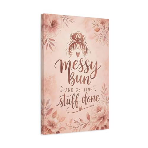 Impression sur toile fleurs messy bun de qualite galerie avec chassis 3cm