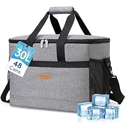 Lifewit Nevera Portatil 30L, Bolso Neveras Isoterm...: Aislamiento Eficaz: El forro interior está hecho de PEVA de alta calidad y relleno de espuma EPE de 8 mm para mantener los alimentos frescos y proporcionar una excelente retención del calor Gran Capacidad: Disponible en tres tamaños 20 L (35 cm × 23 ...