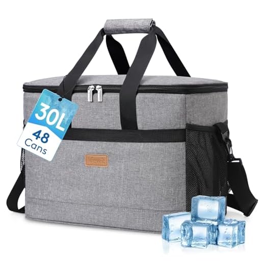 Lifewit Nevera Portatil 33L, Bolso Neveras Isotermica para Hombre, Grande Bolsas Termica porta Alimentos, Cooler Bag Tela Plegable para Playa, Camping, Viaje, Trabajo, Picnic, Gris