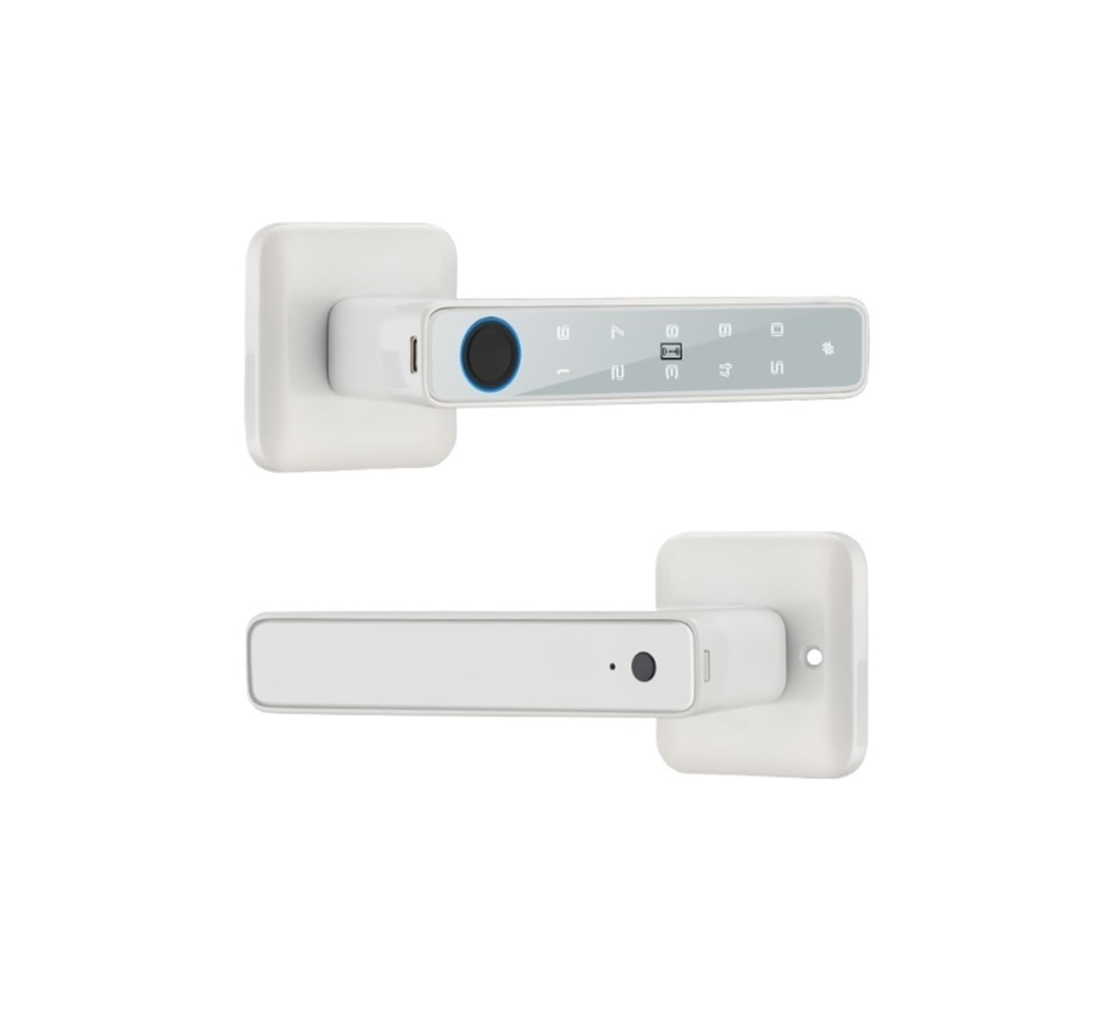 Juaksqzyi White Fingerprint Smart Door Lock With Handle Biometric Keyless Entry Front Door Lock For Home Hotel Office Bedroom(White)