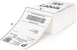 Direct Thermal Labels, Tapsin 4"x6" Fanfold Shipping Labels 500 Labels White Thermal Labels BPA Free Permanent Adhesive for Address Mailing Postage USPS UPS FedEx Amazon Ebay