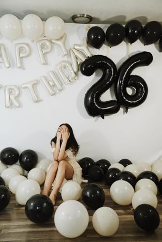 Image of 8 Balloon Numbers Birthday Decorations, 40In Black Balloons for Men Women | Eye-catching Appearance, Perfect Decorative Centerpieces, Convenient Self-sealing Structure, Widely for Various Occasions