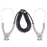 YUCHENGTECH Grounding Clamp Anti Static Wire Assembly 2 Aluminium Alloy Clips for Static Removing (5m Spiral Wire)