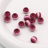 qbodp 100 Piezas 2 Colores, Cuentas Redondas Degradadas Con Agujero Grande, Accesorios Decorativos De Acrílico para Hacer Pulseras, 12mm X 9,5mm