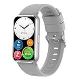 ALRETOME Rastreador de fitness A1 para mujer, pantalla AMOLED de 1.47 pulgadas, impermeable IP68, rastreador de fitness y salud con Bluetooth, monitor de sueño y estrés, reloj ligero, color plateado